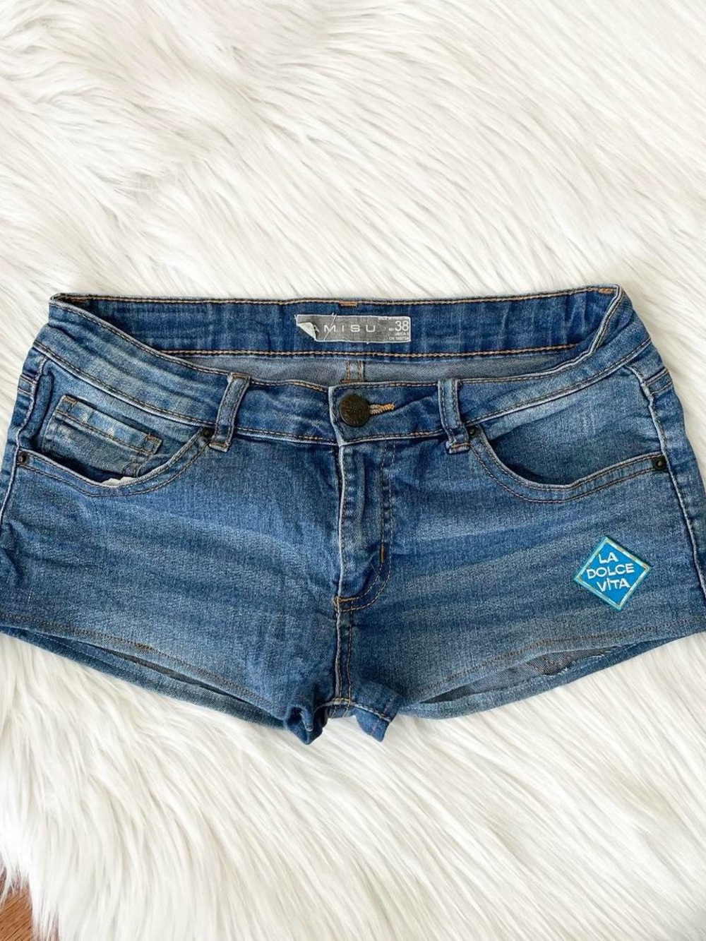 Amisu Blue Denim Short Shorts